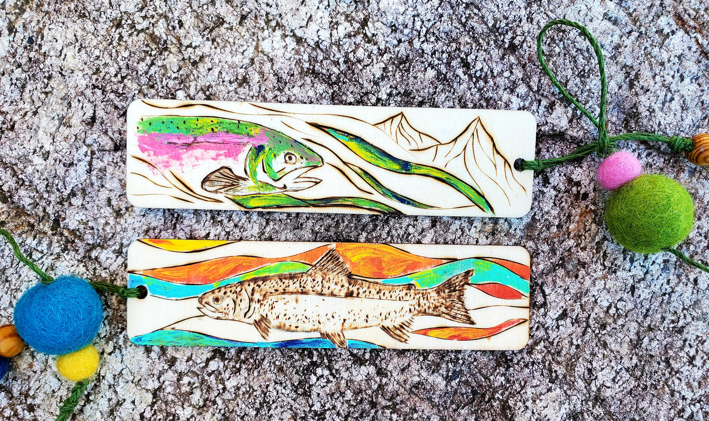 Wooden Bookmark - Rainbow Trout