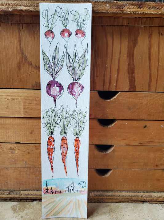 Watercolor bookmark - Garden