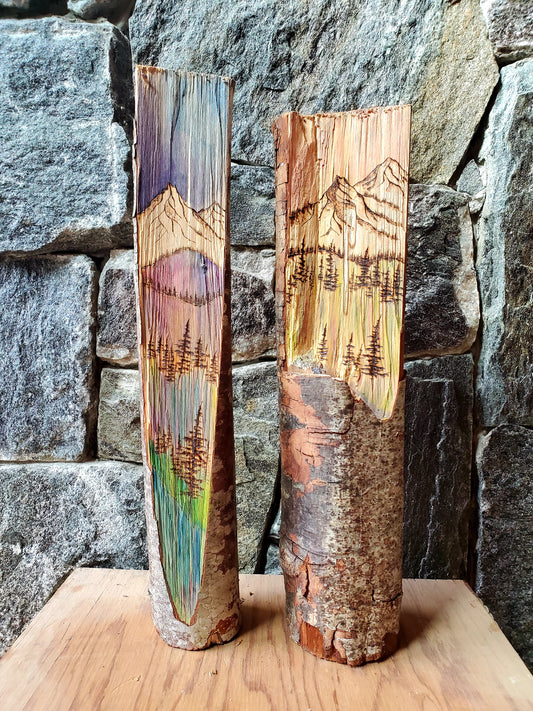 Wood burning on red alder - Firewood Series