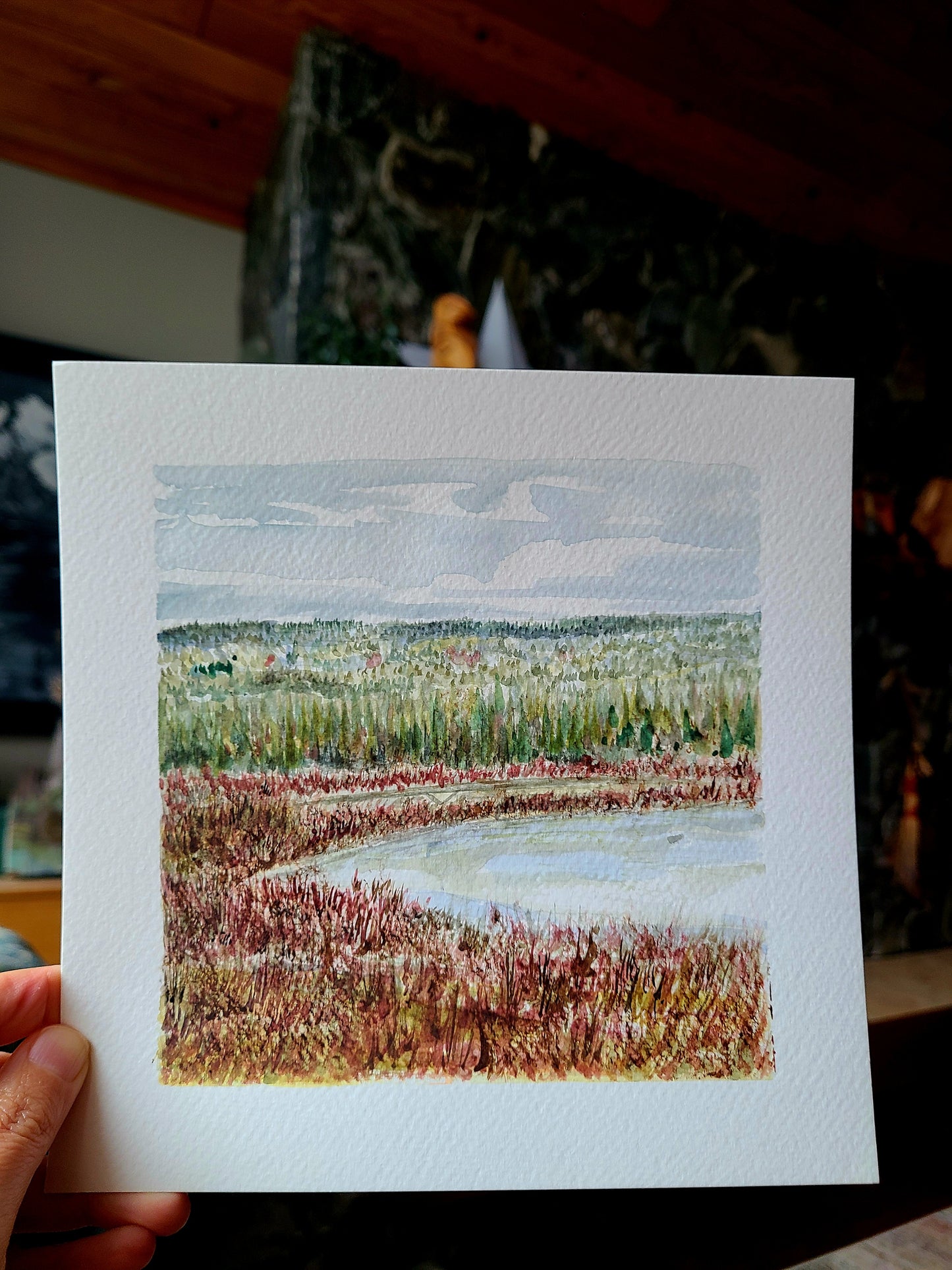 Watercolor Print - Rolley Lake Boardwalk