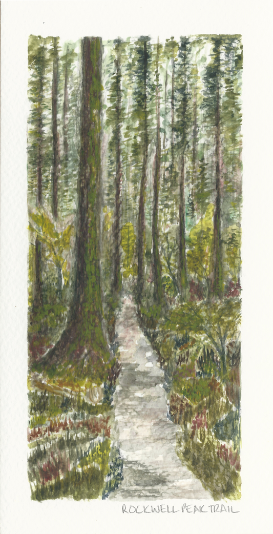 Watercolor Print - Rockwell Peak ("79 Grind) Trail