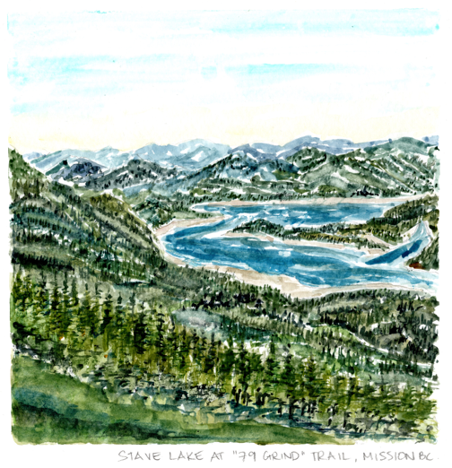 Watercolor Print - Stave Lake at 79 Grind