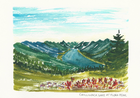 Watercolor Print - Chilliwack Lake at Flora Peak