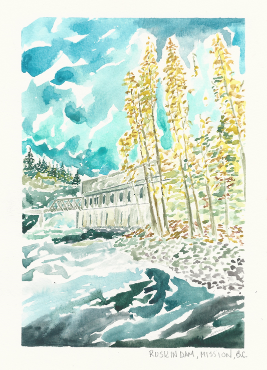 Watercolor Print - Ruskin Dam
