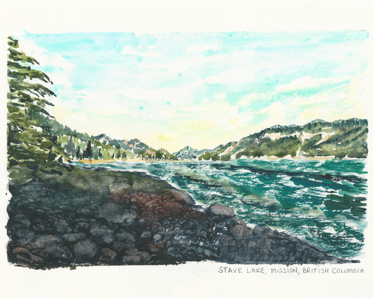 Watercolor Print - Stave Lake