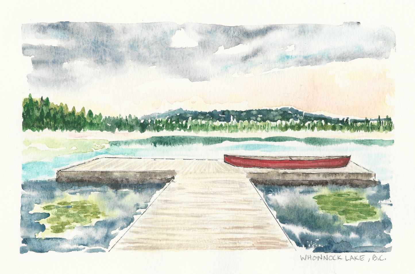 Watercolor Print - Whonnock lake